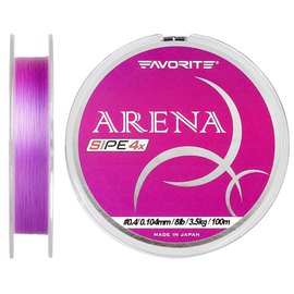 Шнур Favorite Arena PE 100m #0.2/0.076mm 5lb/2.1kg пурпурный (1693.11.01), Диаметр, мм: 0.076 мм, Разрывная нагрузка, кг : 2.1