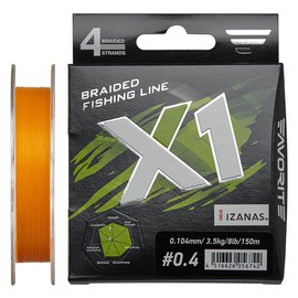Шнур Favorite X1 PE 4x 150m #0.4/0.104mm 8lb/3.5kg оранжевый (1693.11.16), Диаметр, мм: 0.104 мм, Разрывная нагрузка, кг : 3.5