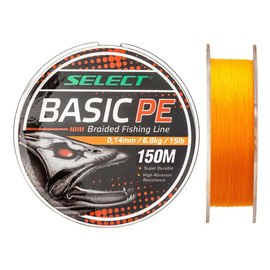 Шнур Select Basic PE 150m 0.14mm 15lb/6.8kg оранжевый (1870.27.73), Диаметр, мм: 0.14 мм, Разрывная нагрузка, кг : 6.8 кг