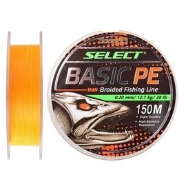 Шнур Select Basic PE 150m 0.20mm 28lb/12.7kg оранжевый (1870.27.76), Диаметр, мм: 0.20 мм, Разрывная нагрузка, кг : 12.7