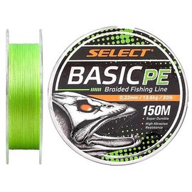 Шнур Select Basic PE 150m 0.22mm 30lb/13.6kg салатовый (1870.18.69), Диаметр, мм: 0.22 мм, Разрывная нагрузка, кг : 13.6
