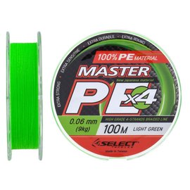 Шнур Select Master PE 100m 0.06mm 9kg салатовый (1870.17.00), Диаметр, мм: 0.06 мм, Разрывная нагрузка, кг : 9