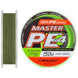 Шнур Select Master PE 150m 0.14mm 17kg темно-зеленый (1870.01.74), Диаметр, мм: 0.14 мм, Разрывная нагрузка, кг : 17