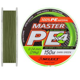 Шнур Select Master PE 150m 0.24mm 29kg темно-зеленый (1870.01.78), Диаметр, мм: 0.24 мм, Разрывная нагрузка, кг : 29