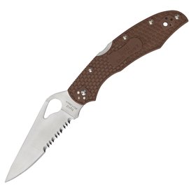 Кишеньковий ніж Spyderco Byrd Cara Cara 2 Half Serrated Brown (BY03PSBN2), Колір: Коричневий