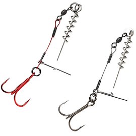 Оснастка Savage Gear Carbon49 Corkscrew Stinger #1/0 23kg (2 шт/уп.) 61766, Разрывная нагрузка, кг : 23 кг, Номер крючка: 1/0