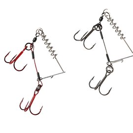 Оснастка Savage Gear Carbon49 Corkscrew Stinger 2x#2/0 31kg (2 шт/уп) 61763, Разрывная нагрузка, кг : 31 кг, Номер крючка: 2/0