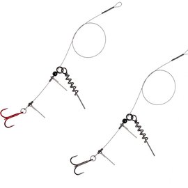Оснастка Savage Gear Linethru Corkscrew Rig 2x#1/0 45cm 31kg (2 шт/уп) 72244, Разрывная нагрузка, кг : 31 кг, Общая длина: 450 мм