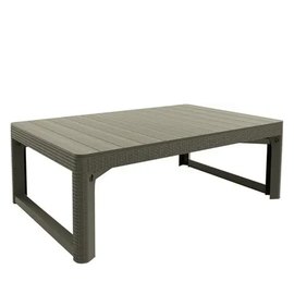 Стол для сада пластиковый Keter Lyon rattan table бежевый (8711245143453), Цвет : Бежевый, изображение 2