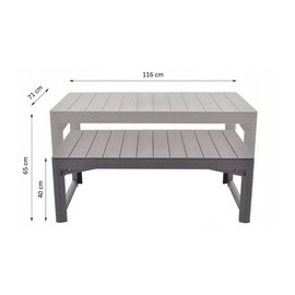 Стол для сада пластиковый Keter Lyon rattan table бежевый (8711245143453), Цвет : Бежевый, изображение 3