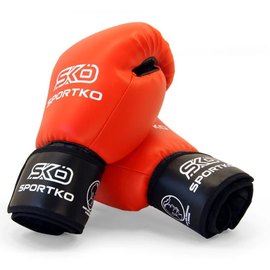 Боксерские перчатки Sportko 10oz красные ПД1 10oz, Вес: 10 унций, Цвет: Красный, изображение 2
