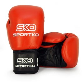 Боксерские перчатки Sportko 12oz ФБУ красные ПК1 12oz, Вес: 12 унций, Цвет: Красный