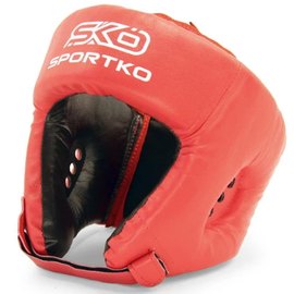 Боксерский шлем Sportko кожвинил XL красный ОД1, Размер: XL, Цвет: Красный