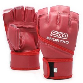 Перчатки с открытыми пальцами Sportko красные L Перч ПК4, Размер: L, Цвет: Красный