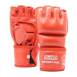Перчатки с открытыми пальцами Sportko красные L Перч ПК5, Размер: L, Цвет: Красный