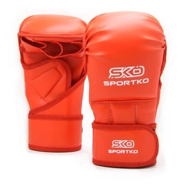 Перчатки с открытыми пальцами Sportko красные S Перч ПД8, Размер: S, Цвет: Красный