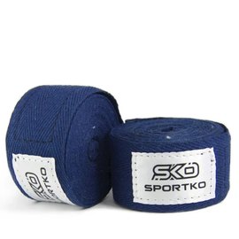 Бинты боксерские Sportko 4м х\б, пара синие В2, Цвет: Синий