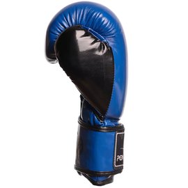 Боксерські рукавички PowerPlay 3017 Сині карбон 14 ун (PP_3017_14oz_Blue), Вага: 14 унцій, зображення 4