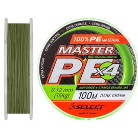 Шнур Select Master PE 100m 0.12mm 15kg темно-зеленый (1870.01.43), Диаметр, мм: 0.12 мм, Разрывная нагрузка, кг : 15