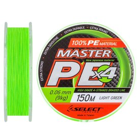 Шнур Select Master PE 150m 0.06mm 9kg салатовый (1870.01.49), Диаметр, мм: 0.06 мм, Разрывная нагрузка, кг : 9