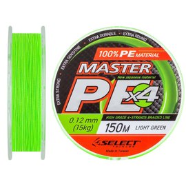 Шнур Select Master PE 150m 0.12mm 15kg салатовый (1870.01.52), Диаметр, мм: 0.12 мм, Разрывная нагрузка, кг : 15