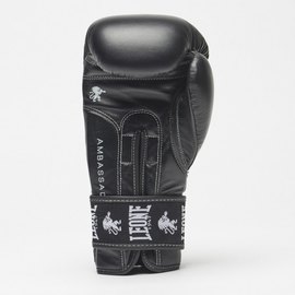 Боксерские перчатки Leone Ambassador Black 14 ун. (3350_500190), Вес: 14 унций, Цвет: Чёрный, изображение 4