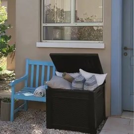 Стол-сундук Keter ProsperPlast Cube Rattan 208 л коричневый (7290106924840), изображение 3