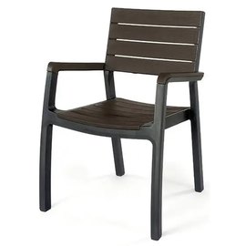 Стул садовый пластиковый Keter Harmony armchair серо-коричневый (7290106928084), Цвет: Серо-коричневый