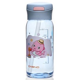Бутылка для воды Casno 400 мл KXN-1195 Сиреневая Дельфин с соломинкой (KXN-1195_Lilac), Цвет: Lilac