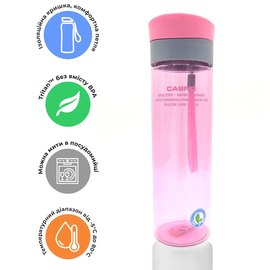 Бутылка для воды Casno 600 мл KXN-1145 Розовая (KXN-1145_Pink), Цвет: Pink, изображение 2