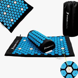 Коврик акупунктурный 4yourhealth Elite Line 1832 с подушкой черно-голубой 64*40см (4YH_1832_Bl/Blue_64*40), изображение 4
