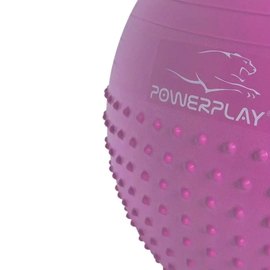 М'яч для фітнесу (фітбол) напівмасажний PowerPlay 4003 Ø75 cm Gymball Бузковий + насос (PP_4003_75cm_Light-purple), Колір: Бузковий, зображення 2