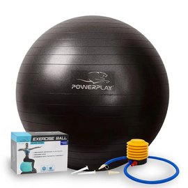 М'яч для фітнесу (фітбол)  PowerPlay 4001 Ø65 cm Gymball Чорний + насос (PP_4001_65_Black), Колір: Чорний