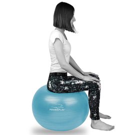 М'яч для фітнесу (фітбол) PowerPlay 4001 Ø65 cm Gymball М'ятний + насос (PP_4001_65_Mint), Колір: М'ятний, зображення 3