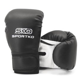 Боксерские перчатки Sportko 12oz черные ПД2 12 унц, Вес: 12 унций, Цвет: Чёрный