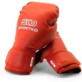 Боксерские перчатки Sportko 7oz красные ПД2 7 унц, Вес: 7 унций, Цвет: Красный, изображение 2
