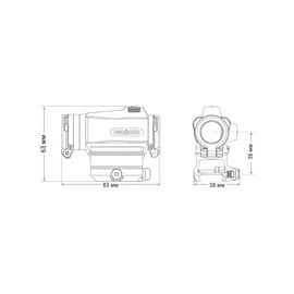 Коллиматорный прицел Holosun HE515CT-RD точка 2 MOA + круг 65 МОА (HE515CT-RD), изображение 3