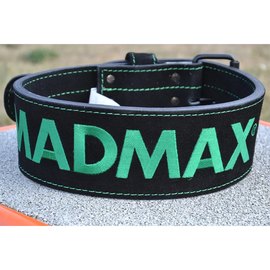 Пояс для тяжелой атлетики MadMax MFB-301 Suede Single Prong кожаный Black/Green XXL (MFB-301_XXL), Размер: XXL, изображение 3