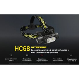 Налобный фонарь Nitecore HC68 (6-1462), изображение 6