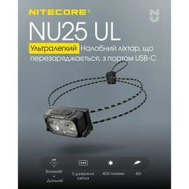 Налобный фонарь Nitecore NU25 UL черный (6-1288-bl_new_ul), изображение 4