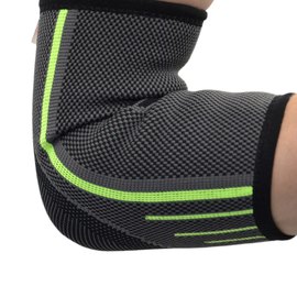 Компрессионный налокотник MadMax MFA-283 3D Compressive elbow support Dark grey/Neon green M (MFA-283_M), Размер: M, изображение 2