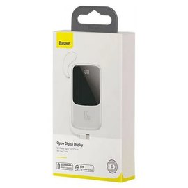 Повербанк Baseus Qpow Digital Display Quick Charging 10000 mAh 15W White (2020000356936), Цвет : Белый, изображение 4