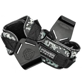 Крюки для тяги на запястья Power System PS-3370 Bl/Grey L (PS_3370_Black/Grey L), Размер: L, Цвет: Camo Black/Grey