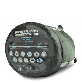 Cпальный мешок Travel Extreme Worm Grey/Blue Right Zip (25992), Сторона застежки: Правая, изображение 4