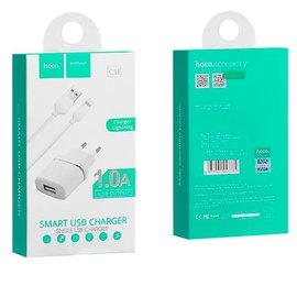 Зарядное устройство Hoco Lightning cable C11 1USB, 1А White (000000104), изображение 4
