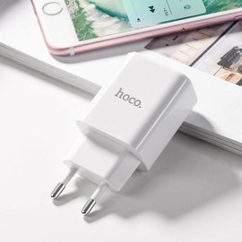 Зарядний пристрій Hoco Lightning cable Victoria C62A 2USB, 2.1А White (000001962), зображення 3
