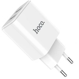 Зарядний пристрій Hoco Victoria C62A 2USB, 2.1А White (000001961)