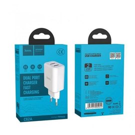 Зарядний пристрій Hoco Victoria C62A 2USB, 2.1А White (000001961), зображення 4
