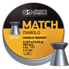 Свинцовые пули JSB Match Diabolo middle 4.52 мм, 0.52 г 500 шт (000020-500)