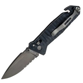 Ніж армійський (військовий) Tarrerias-Bonjean CAC S200 Army Knife Black (11060045), Колір: Black, Тип ріжучої кромки: Напівсеррейтор